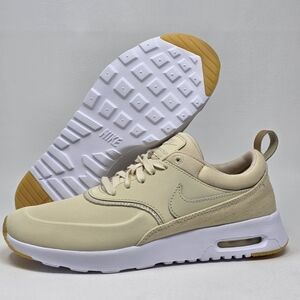 Nike Air Max Thea Premium Leather Casual Shoes FJ9304 204 Cream Women Size 6.5
